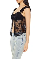Sheer Lace Split-Front Cami