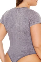 Plus Washed Rib-Knit Bodysuit