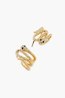 Rhinestone Snake Hoop Earrings