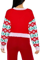 Snowboarding Santa Cardigan Sweater