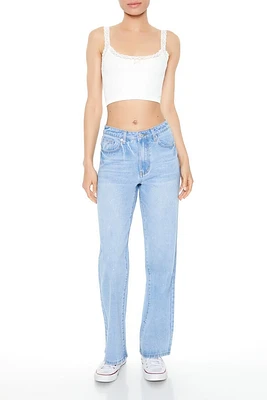 Rhinestone High-Rise Jeans