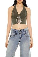 Halter Lace-Up Crop Top