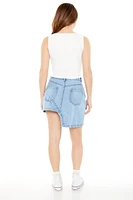 Asymmetrical Denim Mini Skirt