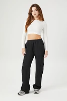 Fleece Cargo Straight-Leg Pants