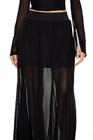 Sheer Overlay Maxi Skirt