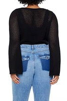 Plus Netted Cropped Sweater