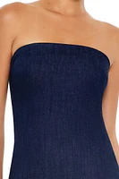 Denim Midi Tube Dress