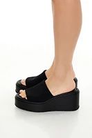 Faux Leather Platform Wedges
