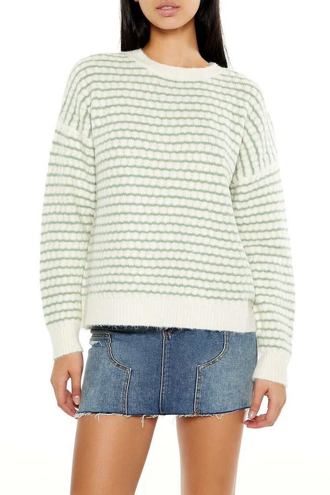 Striped Fuzzy Knit Sweater