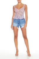 Sheer Lace Floral Tank Top