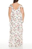 Plus Open-Shoulder Maxi Dress