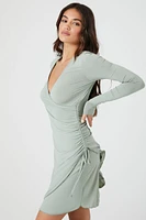 Ruched Mini Wrap Dress