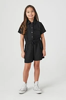 Girls Button-Front Cargo Romper (Kids)