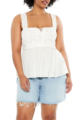 Plus Crochet Flounce Tank Top