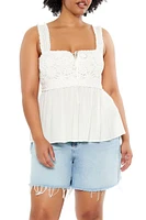 Plus Crochet Flounce Tank Top