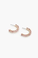 Faux Gem Hoop Earrings