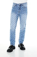 Frayed Slim-Fit Mid-Rise Jeans
