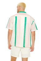 Rib-Knit Striped Drop-Sleeve Shirt