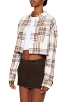 Cropped Plaid Flannel Shirt