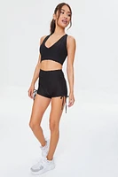 Active Honeycomb Drawstring Biker Shorts