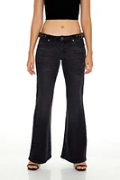 Buckled Low-Rise Flare Jeans