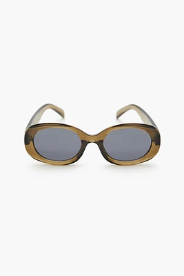 Tinted Oval Frame Sunglasses