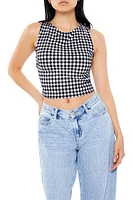 Gingham Sleeveless Crop Top