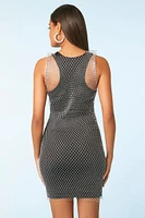 Sheer Rhinestone Mesh Tank Dress