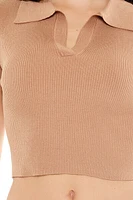 Ribbed Sweater-Knit Crop Top