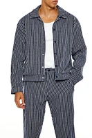 Textured Striped Trucker Jacket