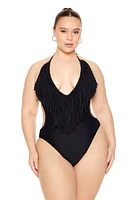 Plus Fringe One-Piece Swimsuit