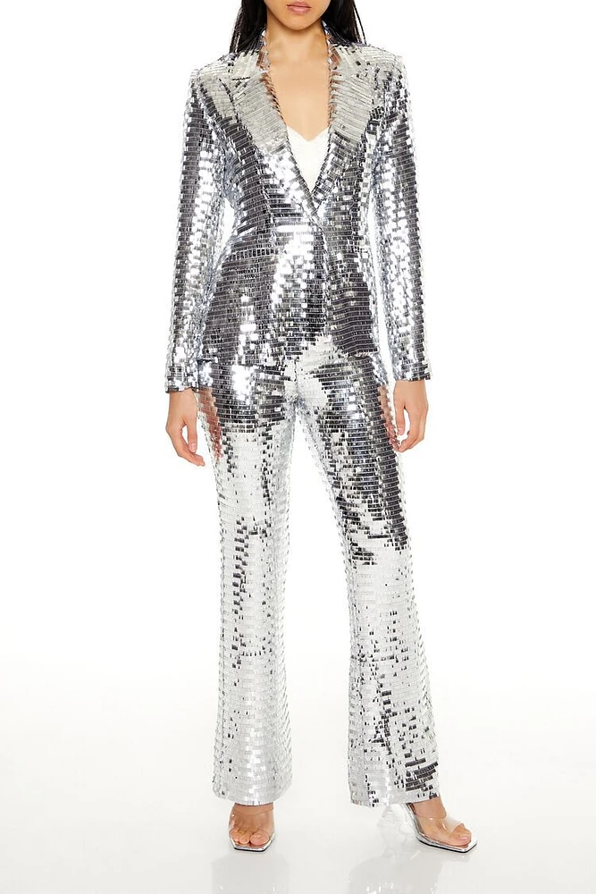 Metallic Sequin Flare Pants