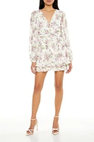 Layered Floral V-Neck Mini Dress