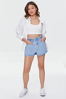 Paperbag Denim Shorts