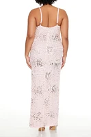 Plus Sequin Beaded Maxi Dress