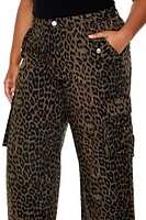 Plus Leopard Cargo Pants