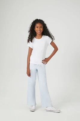 Girls Twill Straight Cargo Pants (Kids)