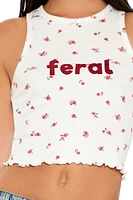 Floral Feral Cropped Tank Top