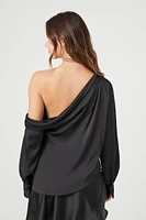 Satin One-Shoulder Top