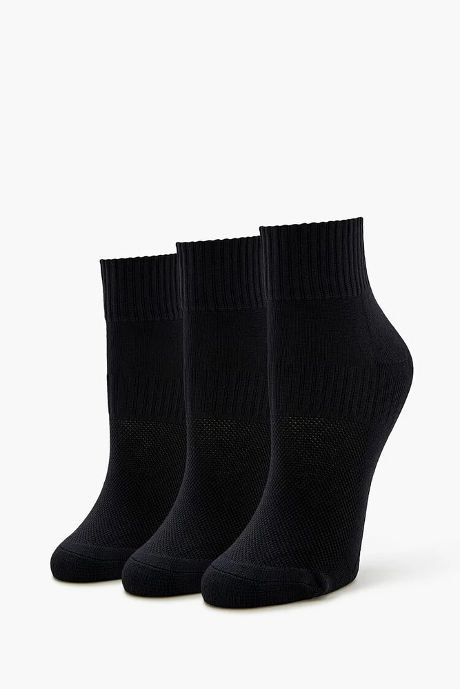Ribbed Quarter Socks - 3 pack