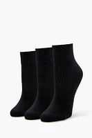 Ribbed Quarter Socks - 3 pack