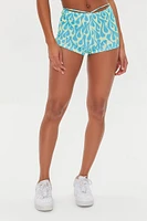 Flame Print Cutout Shorts