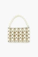 Faux Pearl Beaded Crossbody Bag