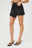 Asymmetrical Denim Mini Skirt