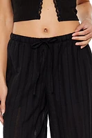 Wide-Leg Pinstriped Pants