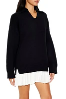 Pleated Combo Sweater Dress