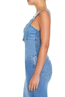 Zip-Up Denim Sleeveless Top