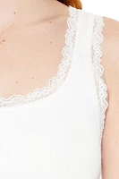 Lace-Trim Cropped Tank Top