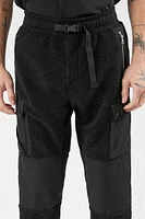 Faux Shearling Mixed Media Joggers