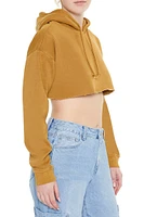 Fleece Mineral Wash Cropped Hoodie
